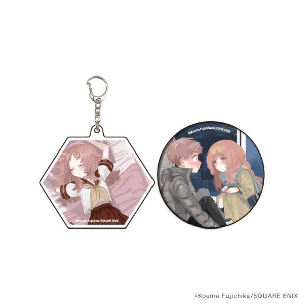 「好きな子がめがねを忘れた」アクリルキーホルダー&缶バッジセット02/めがね&玄関